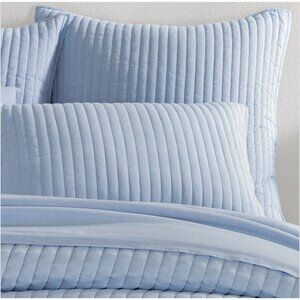 New Pine Cone Hill Sham European Comfy Cotton Quilted  Annie Selke French Blue